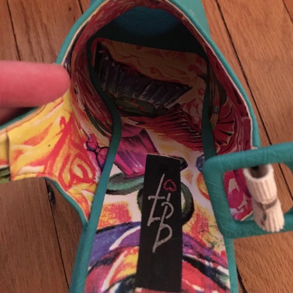 Turquoise Skull-Embossed Platform Wedges - Picture 9 of 14